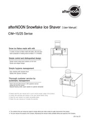 afterNOON CIM-15 Series User Manual