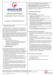 engelmann SensoStar 2C Ultrasonic Installation And Operating Instructions Manual