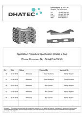 Dhatec V-Sup Application Procedure Specification