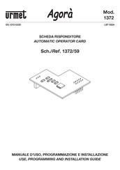 urmet domus UTD 1372/59 Use, Programming And Installation Manual