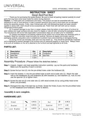 Universal Sleigh Bed Instruction Sheet