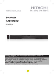 Hitachi AXS014BTU Instruction Manual