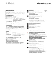 Dormakaba G-SR/BG Series Manual