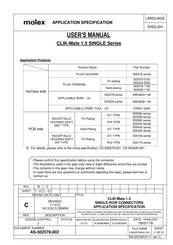 molex CLIK-Mate 1.5 SINGLE Series User Manual