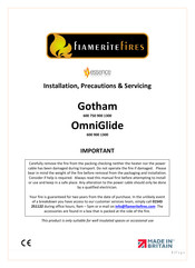 Flamerite Fires Essence Gotham 600 Installation, Precautions & Servicing