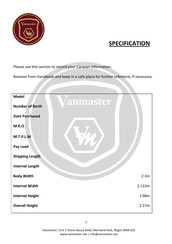 Vanmaster Accolade 480 Handbook