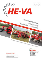 HE-VA Combi-Disc 5,5m Operating Instructions, Spare Parts List, Declaration Of Conformity