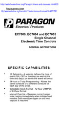 Paragon EC7005 SPST General Instructions Manual