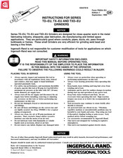 Ingersoll-Rand TXD180RH63ML-EU Instructions Manual