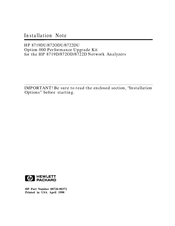 HP 8719D Installation Note