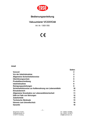 Caso VC44 Operating Instructions Manual