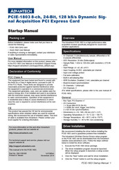 Advantech PCIE-1803 Startup Manual