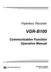 RKC INSTRUMENT VGR-B100 Operation Manual
