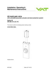 VAT 48146-RE24-ASG Installation, Operating,  & Maintenance Instructions