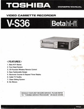 Toshiba Beta hi-fi V-S36 Owner's Manual