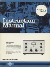 BRUEL & KJAER 1405 Instruction Manual