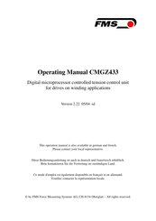 FMS CMGZ433 Series Operating Manual
