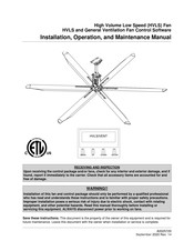 CaptiveAire HVLS Installation, Operation And Maintenance Manual