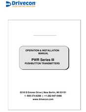 Drivecon PWR III Series Operation & Installation Manual