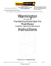Warmington 780 Installation, Operating,  & Maintenance Instructions