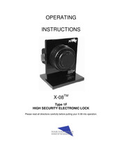 Mas-Hamilton X-08 1F Operating Instructions Manual