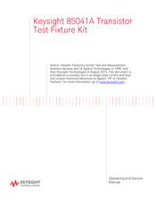 Keysight Technologies 85041A Operating And Service Manual