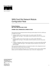 Cisco NM-1E2W Configuration Note