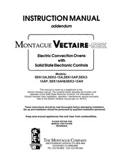 MONTAGUE Vectaire-SEK Series Instruction Manual Addendum