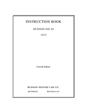 Hudson SIX-40 1915 Instruction Book