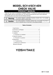 Yoshitake SCV-4 Product Manual