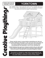 Creative Playthings YORKTOWN Assembly Manual