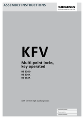 Siegenia KFV BS 230 Series Assembly Instructions Manual
