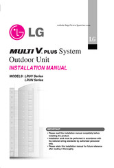LG MULTI V PLUS LRUN1008T1 Installation Manual