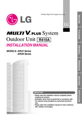LG MULTI V PLUS ARUV4009T1 Installation Manual