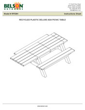 Belson Outdoors DELUXE ADA PICNIC TABLE RPD8H Instruction Sheet