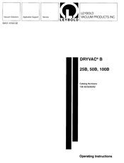 LEYBOLD DRYVAC B Series Operating Instructions Manual