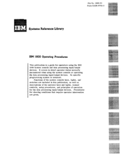 IBM 1800 Operating Procedures Manual