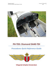 Diamond Aircraft DA40-­TDI Procedures Quick Reference Manual