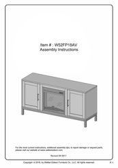 Walker Edison W52FP18AV Assembly Instructions Manual