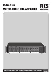 RCS AUDIO-SYSTEMS MAX-104 Operating Instructions Manual
