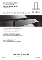 Kuppersbusch EDL 9750.1E Instructions For Use And Installation