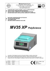 Minipack-Torre MV35 XP PolyScience Installation, Operation And Maintenance Manual