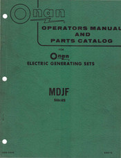 Onan 15.0MDJF-3CE Operator's Manual And Parts Catalog