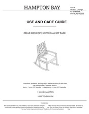 HAMPTON BAY BRIAR RIDGE 3PC SECTIONAL SET BARE 65-518333B Use And Care Manual