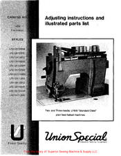 UnionSpecial LF612KlOOHR Adjusting Instructions And Illustrated Parts List