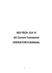 Iso-Tech ICA 15 Operator's Manual