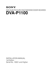 Sony DVA-P1100 Installation Manual