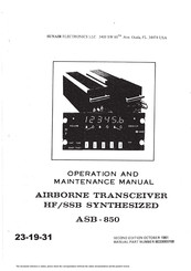 sunair ASB-850 Operation And Maintenance Manual