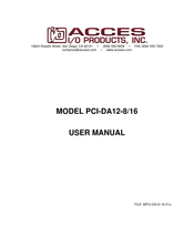 Acces I/O products PCI-DA12-8/16 User Manual