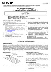 Sharp NU-SA Series Installation Manual